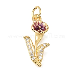 Brass Micro Pave Clear Cubic Zirconia Pendants&nbsp;CU-G605-18G