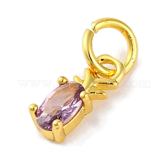 Rack Plating Brass Micro Pave Cubic Zirconia Charms&nbsp;KK-F881-03G-08