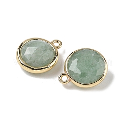 Natural Green Aventurine Faceted Flat Round Charms&nbsp;G-U028-03G-08