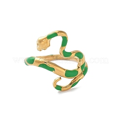 304 Stainless Steel Open Cuff Enamel Rings for Women&nbsp;RJEW-M020-04G-02