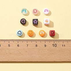 511Pcs 10 Style Transparent & Opaque Mixed Color Acrylic Beads&nbsp;MACR-FS0001-34