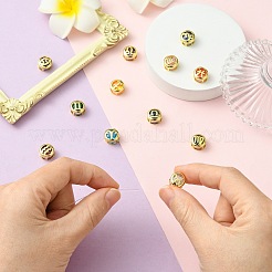 Brass Micro Pave Cubic Zirconia Spacer Beads&nbsp;KK-CJC0015-21G