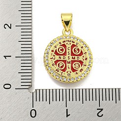 Rack Plating Brass Micro Pave Cubic Zirconia Pendants&nbsp;KK-B091-22G-05