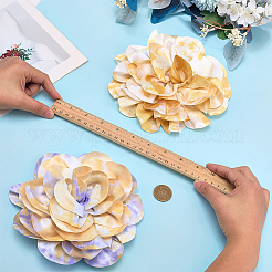 2Pcs 2 Colors Polyester Camellia Brooches&nbsp;JEWB-FG0001-64B