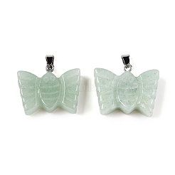 Natural Green Aventurine Carved Butterfly Pendants&nbsp;G-N342-01E