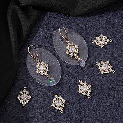 8Pcs Brass Clear Cubic Zirconia Connector Charms&nbsp;ZIRC-BBC0001-37