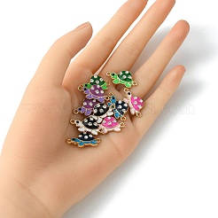 10Pcs 5 Colors Alloy Enamel Connector Charms&nbsp;ENAM-YW0003-43