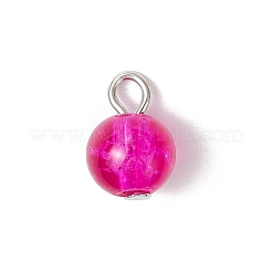 20Pcs 2 Styles Spray Painted Crackle Glass Charms&nbsp;PALLOY-JF03253