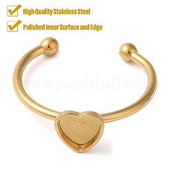 Ion Plating(IP) 304 Stainless Steel Open Cuff Ring Components&nbsp;LS-STAS-I306-01G