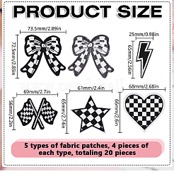 20Pcs 5 Styles Polyester Computerized Embroidery Iron On/Sew On Patches&nbsp;PATC-DR0001-04