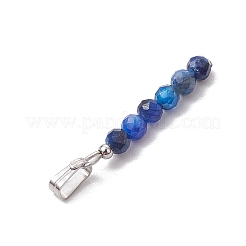 12Pcs 12 Styles Natural Mixed Stone Faceted Round Beaded Pendants&nbsp;PALLOY-JF03556-02