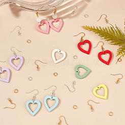 DIY 24 Pairs Heart Dangle Earring Kits&nbsp;DIY-FH0002-17
