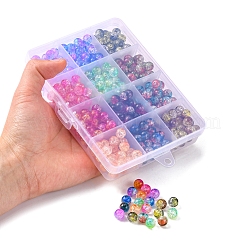 360Pcs 12 Style Transparent Crackle Acrylic Beads&nbsp;CACR-YW0001-03