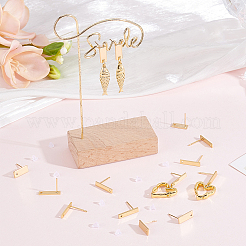 40Pcs 2 Styles Brass Stud Earrings Findings&nbsp;EJEW-BBC0002-30
