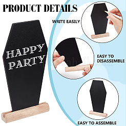 Coffin Shape  Wood Mini Chalkboard Message Board Signs&nbsp;AJEW-WH0567-61