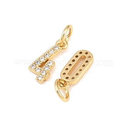 Brass Micro Pave Clear Cubic Zirconia Pendants&nbsp;KK-I478-01G