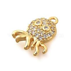 Brass Micro Pave Cubic Zirconia Charms&nbsp;KK-B131-02G-02