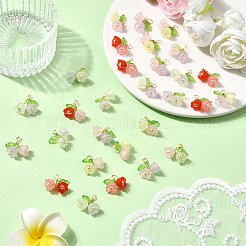 50Pcs Two Tone Acrylic Pendants&nbsp;FIND-SC0019-74