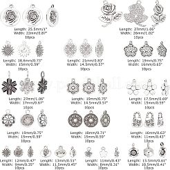 150Pcs 15 Style Tibetan Style Alloy Pendants&nbsp;TIBEP-FH0001-13