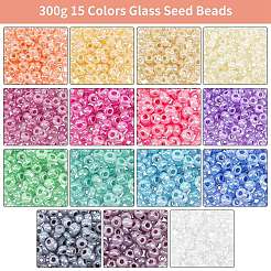 300g 15 Colors Glass Seed Beads&nbsp;SEED-NB0001-25B