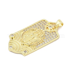 Brass Micro Pave Cubic Zirconia Pendants&nbsp;KK-D317-127G