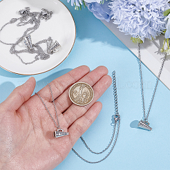 4Pcs Brass Enamel Trumpet Pendant Necklaces for Women&nbsp;NJEW-PH0001-58AS