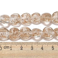 Handmade Gold Sand Lampwork Beads Strands&nbsp;LAMP-L079-04E