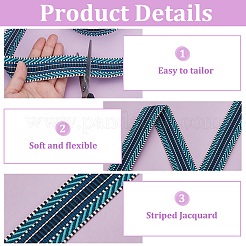 5 Yards Polyester Striped Jacquard Ribbon&nbsp;OCOR-WH0078-287C