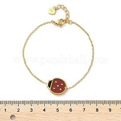 304 Stainless Steel Cable Chain Charm Bracelets for Women&nbsp;BJEW-U024-02G-02