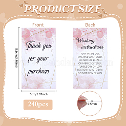 240Pcs Floral Print Paper Care Instructions Cards&nbsp;AJEW-FG0005-62E