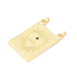 Brass Micro Pave Cubic Zirconia Pendants&nbsp;KK-H203-03G