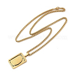 201 Stainless Steel Virgin Mary Pendant Wheat Chain Necklaces for Men&nbsp;NJEW-S387-09G-01