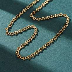 3.8MM 304 Stainless Steel Twisted Chain Necklaces&nbsp;NJEW-P346-02G