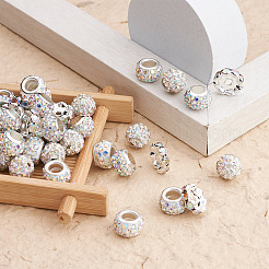 100Pcs 4 Styles Pave Disco Ball Beads&nbsp;RB-CW0001-01
