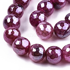 Electroplate Natural Agate Beads Strands&nbsp;G-T131-55-09