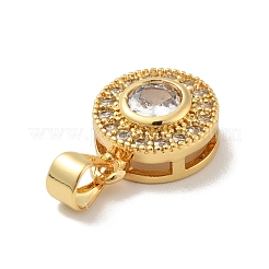 Brass Micro Pave Cubic Zirconia Pendants&nbsp;KK-B059-26G