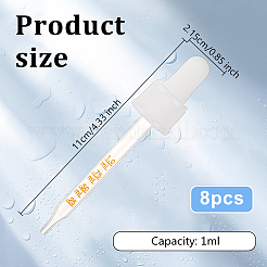 8Pcs Glass & PP Plastic Dropper&nbsp;FIND-OC0003-71