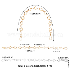 2Pcs 2 Colors Zinc Alloy Links Bag Straps&nbsp;FIND-WR0004-04