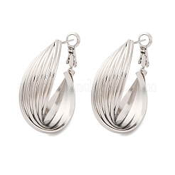Brass Twist Hoop Earrings&nbsp;EJEW-R025-30P
