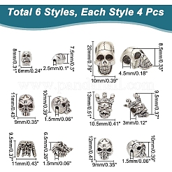 24Pcs 6 Styles Tibetan Style Alloy Beads&nbsp;FIND-NB0005-15