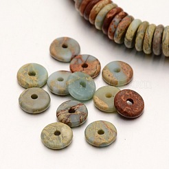 Flat Round/Disc Synthetic Aqua Terra Jasper Beads Strands&nbsp;G-N0160-01-3x10