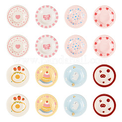 16Pcs 8 Colors Resin Dollhouse Dish&nbsp;AJEW-TA0003-40