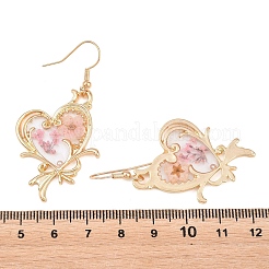 Alloy & Dried Flower Dangle Earrings&nbsp;AL-Z001-01G-01
