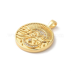 Rack Plating Brass Clear Cubic Zirconia Pendants&nbsp;KK-Z056-24G