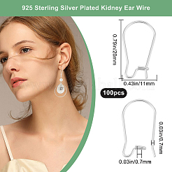100Pcs 304 Stainless Steel Hoop Earring Findings&nbsp;STAS-BBC0005-94S-01