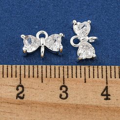 Brass Pave Clear Cubic Zirconia Connector Charms&nbsp;KK-B096-04S
