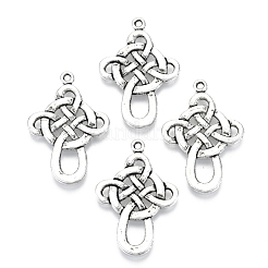 Chinese Knot Tibetan Style Pendants&nbsp;TIBEP-A5642-AS-RS