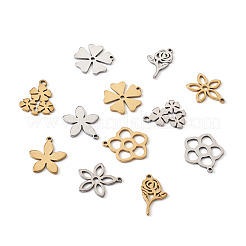 48Pcs 12 Style 304 Stainless Steel Pendants&nbsp;STAS-PJ0001-30