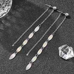 304 Stainless Steel Tassel Stud Earrings for Women&nbsp;EJEW-A119-18P