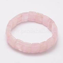 Faceted Natural Rose Quartz Beads Stretch Bracelets&nbsp;BJEW-E289-C08